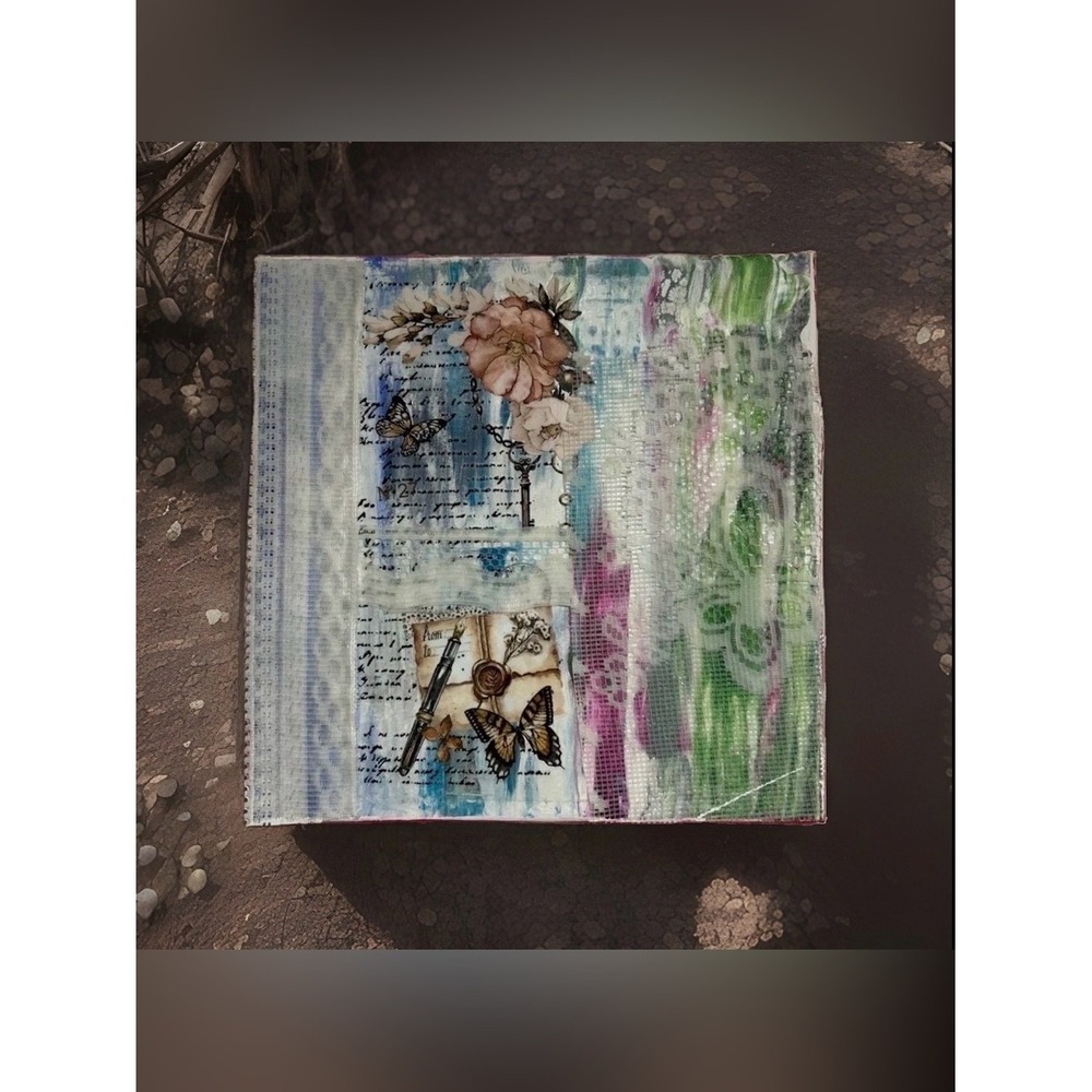 Original Abstract Painting 12 X 12 Canvas Acrylic Titled A Touch Of Whimsy